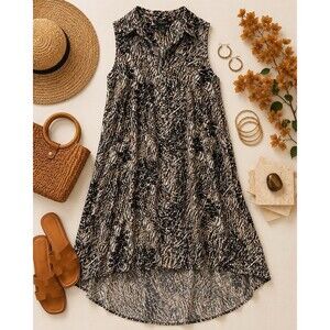 Millennium Animal Print Shirt Dress Duster 3X